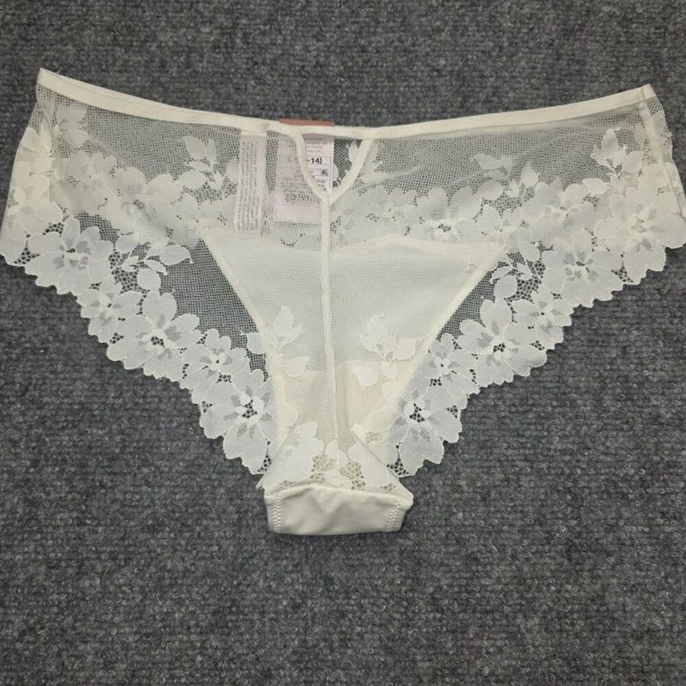 Auden Women’s Lace Cheeky Underwear Ivory Size Large 12-14